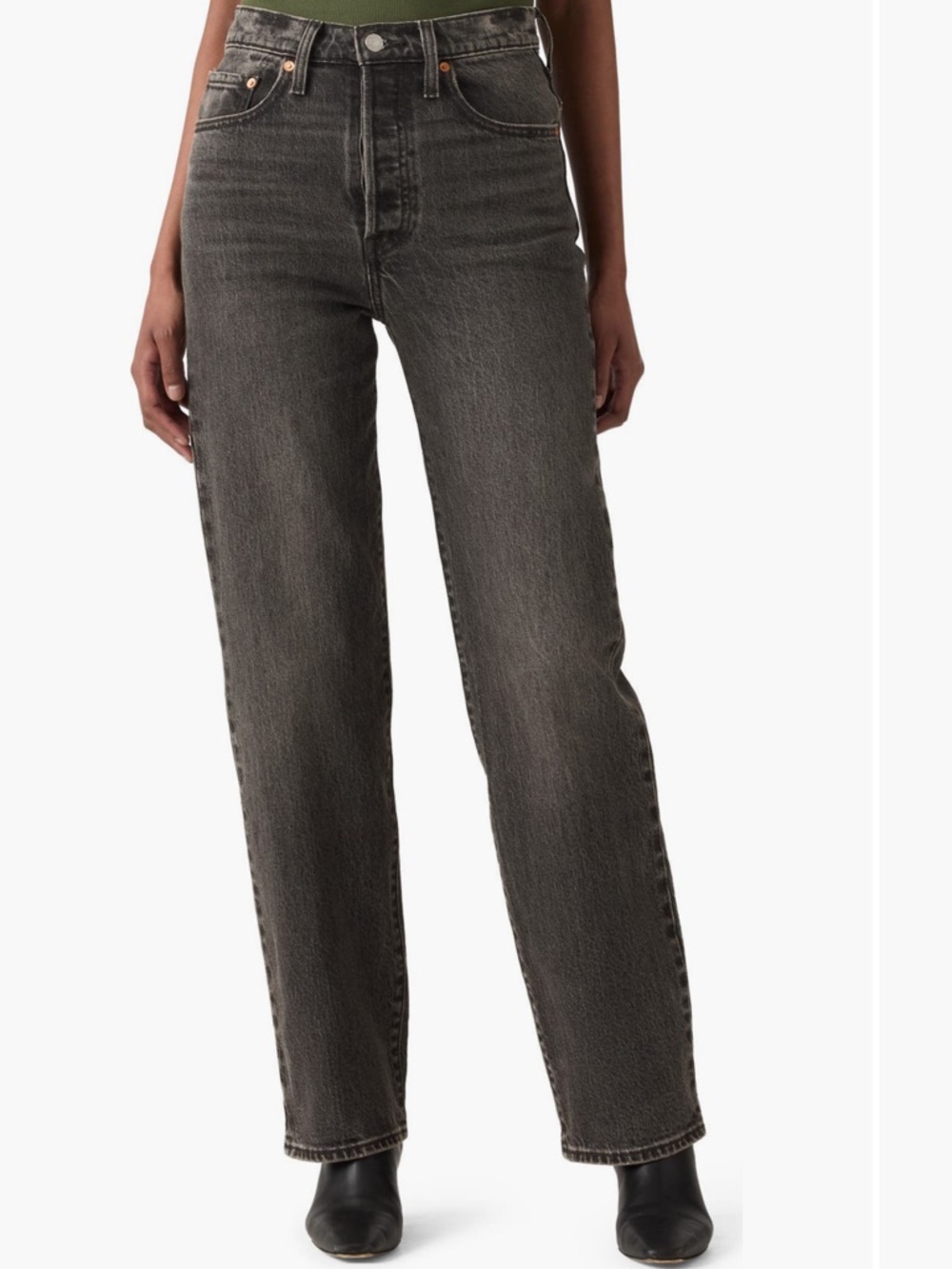 Levi's Women's Ribcage Straight Ankle Jeans in Faded Black 27